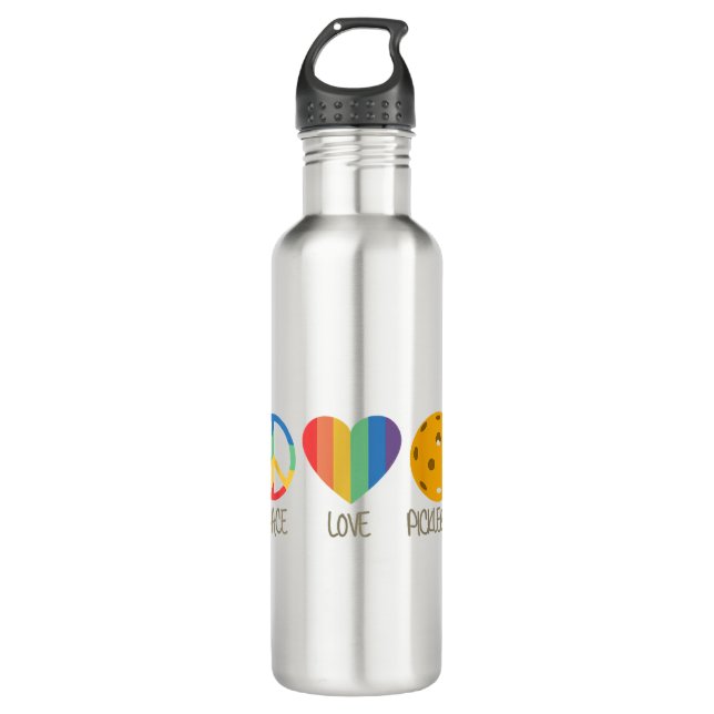 Botella De Agua Peace Love Pickleball (Anverso)