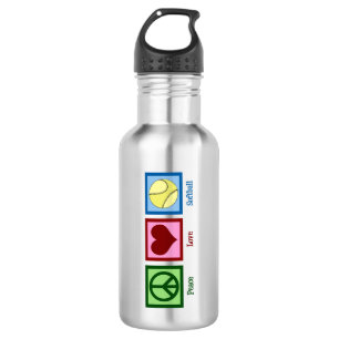 Botella De Agua Peace Love Sofball