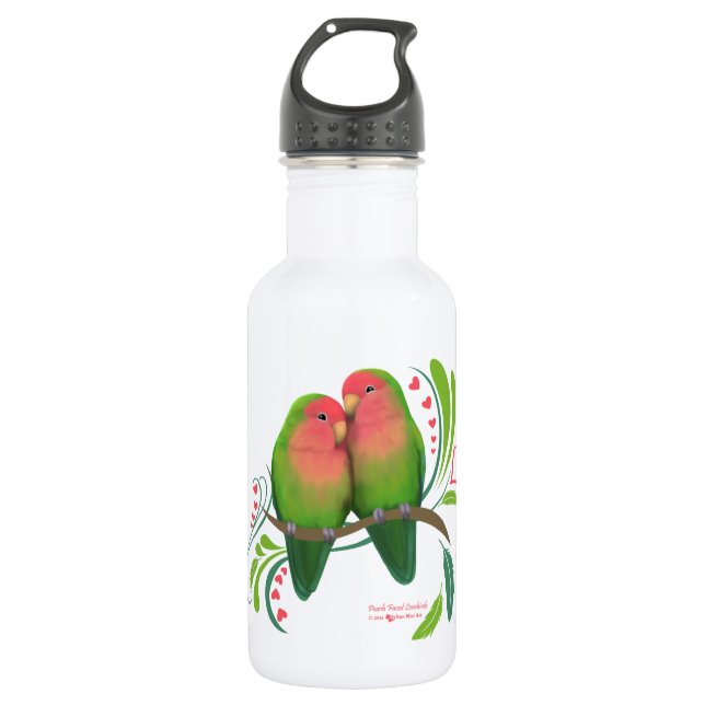 Botella De Agua Peach Faced Love Birds (Anverso)