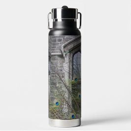 Botella De Agua Peacock Feathers and Gothic Windows