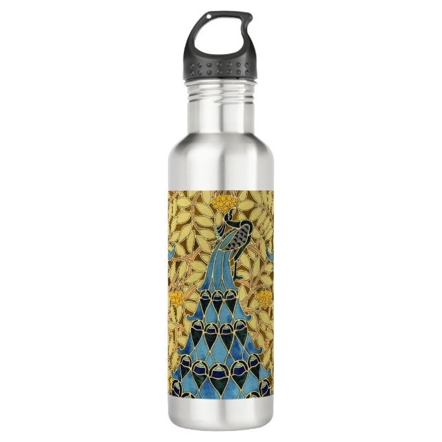 Botella De Agua Peacocks Birds Rowan Trees Art Nouveau (Anverso)