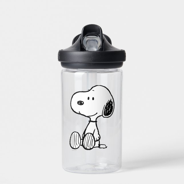 Botella De Agua PEANUTS | Snoopy on Black White Comics (Delante)