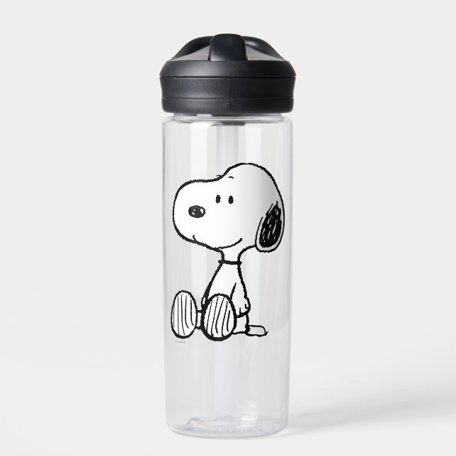 Botella De Agua PEANUTS | Snoopy on Black White Comics (Delante)