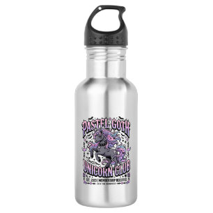 Botella De Agua Pegatina comercial del club de unicornios góticos