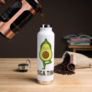 Botella De Agua Pegatina de aguacate agudo haciendo yoga