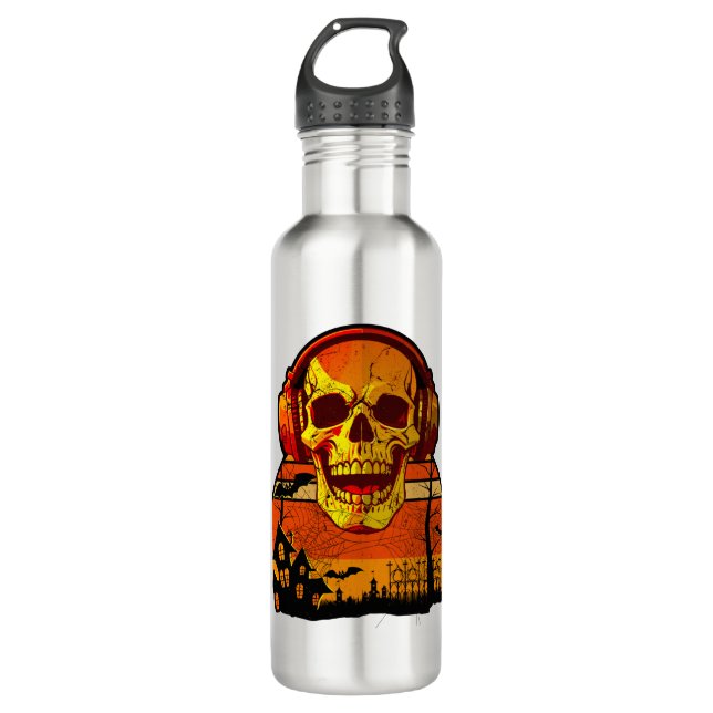 Botella De Agua Pegatina del cráneo Retro Hallowen (Anverso)