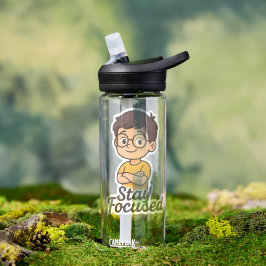 Botella De Agua Pegatina infantil personalizado con gafas - "Mante