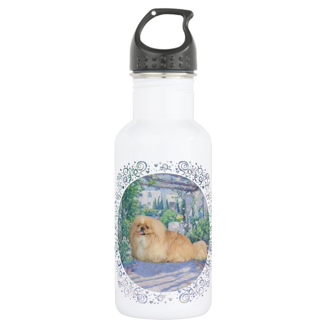 Botella De Agua Pekingeses en Lavender (Anverso)