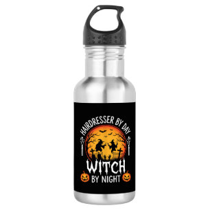 Botella De Agua Peluquera de Halloween Bruja de Día por Noche