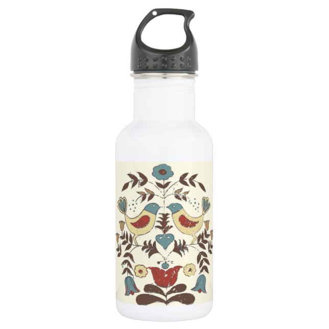 Botella De Agua Pennsylvania Dutch Amish Hex Rótulo Bird Americana (Anverso)