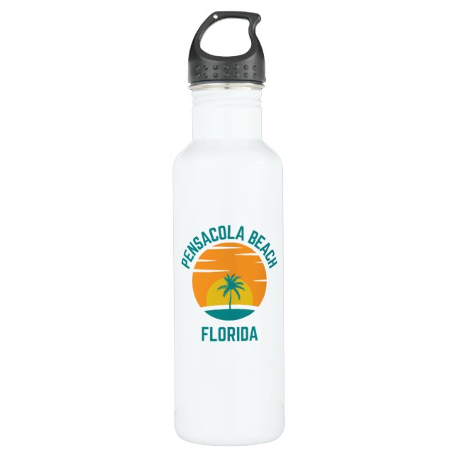 Botella De Agua Pensacola Beach Florida Water Bottle (Anverso)