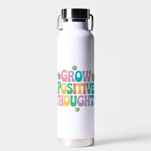 Botella De Agua Pensamientos positivos de crecimiento - Floral Ins