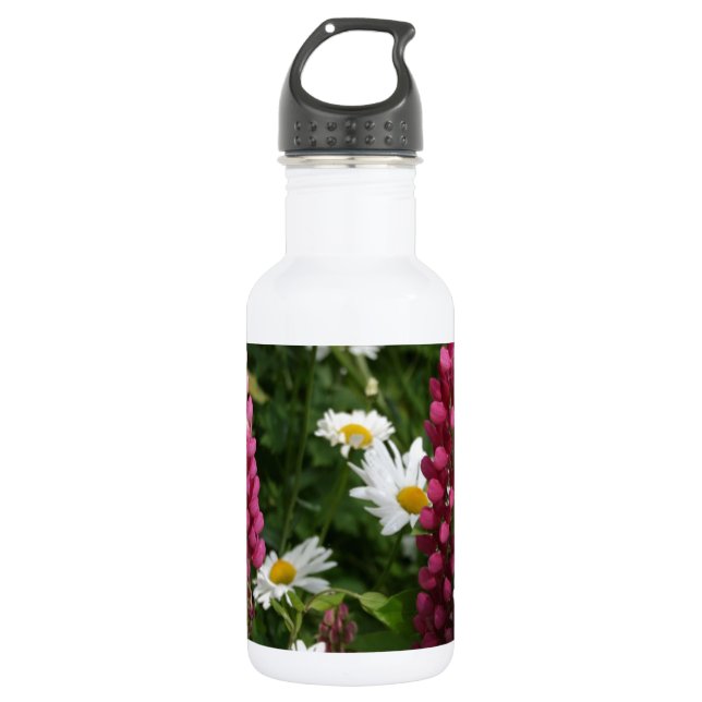 Botella De Agua Pensando En Tus Flores Florales (Anverso)