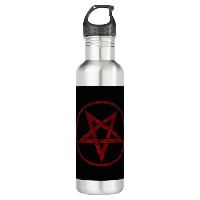 Botella De Agua Pentagram del diablo Rojo (Anverso)