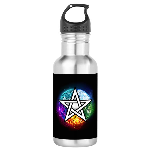 Botella De Agua Pentagrama de Wiccan (Anverso)
