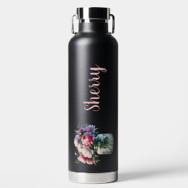 Botella De Agua Peonies rosados para los días y noches de verano