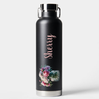 Botella De Agua Peonies rosados para los días y noches de verano