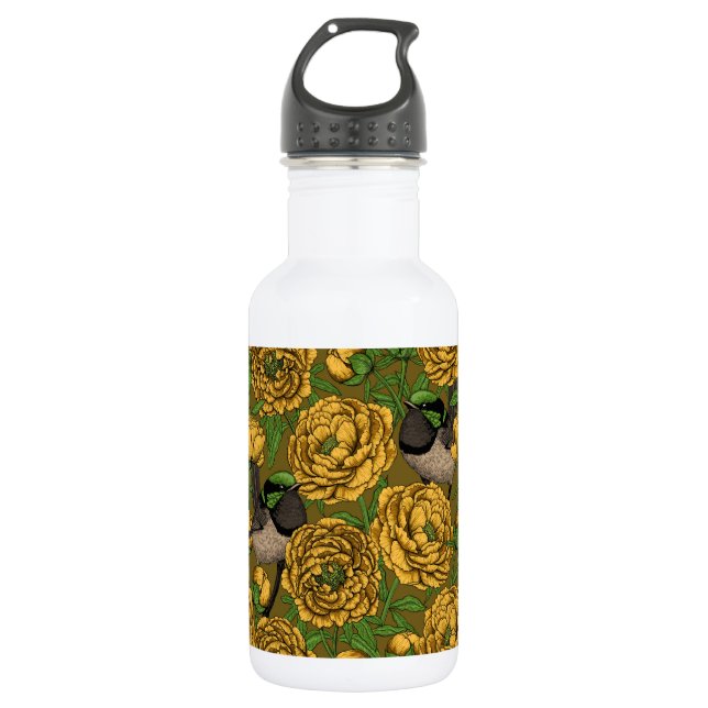 Botella De Agua Peonies y wrens (Anverso)