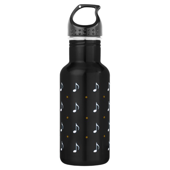 Botella De Agua pequeñas notas musicales (Anverso)