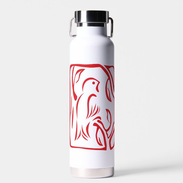 Botella De Agua Pequeño pájaro rojo (Delantero)