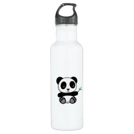 Botella De Agua Pequeño Panda lindo con palo de bambú