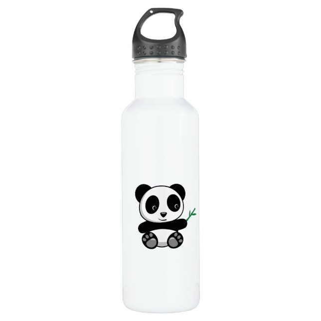 Botella De Agua Pequeño Panda lindo con palo de bambú (Anverso)