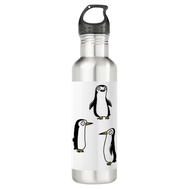 Botella De Agua pequeño pingüino lindo tres (Anverso)