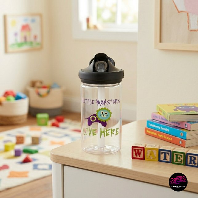 Botella De Agua Pequeños Monstruos Viven Aquí León (Built for snack time, playtime, and every messy adventure in between 🧃)