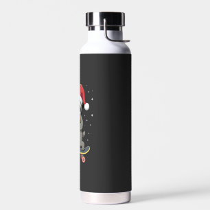 Botella De Agua PEREZOSO DE NAVIDAD Perezoso divertido de skateboa