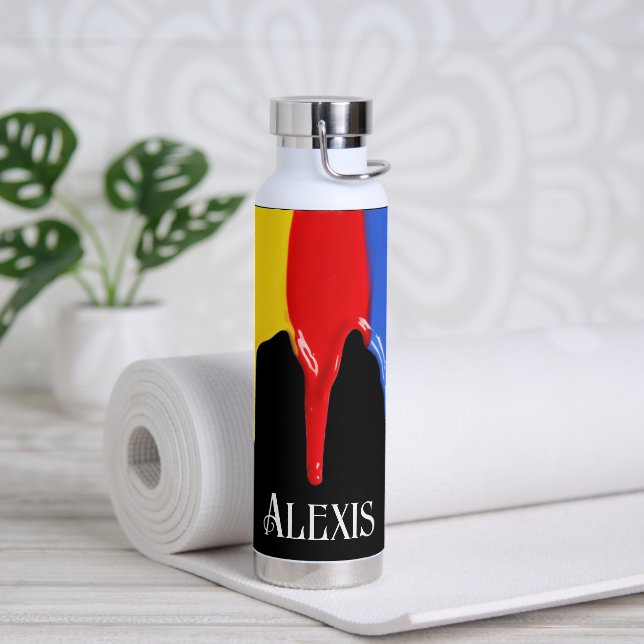Botella De Agua Perforaciones de pinturas de arcoiris (Yoga)