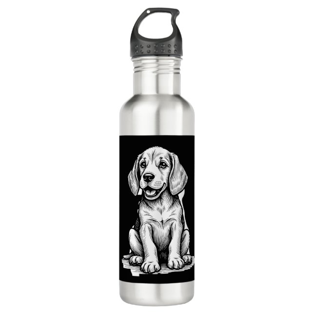 Botella De Agua Perrito beagle adorable, familia amante de los ani (Anverso)