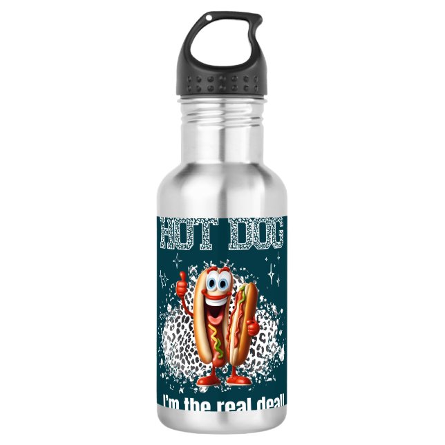 Botella De Agua Perrito caliente! Soy el verdadero trato (Anverso)