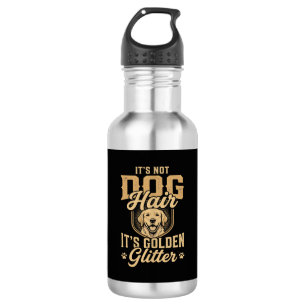 Botella De Agua Perrito de pelo dorado divertido con purpurina