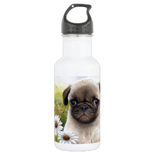 Botella De Agua Perro 114 Pug Cachorro