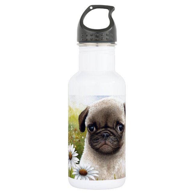 Botella De Agua Perro 114 Pug Cachorro (Anverso)