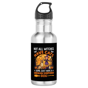 Botella De Agua Perro bruja divertido de Halloween con pastor alem