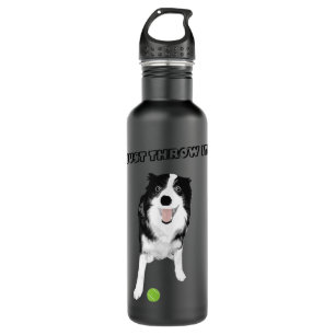 Botella De Agua Perro collie fronterizo - Divertido solo lanza bol