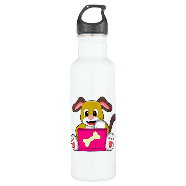 Botella De Agua Perro con portátil (Anverso)