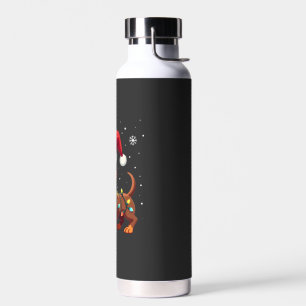 Botella De Agua Perro de Navidad Dachshund Santa Navidades Salchic
