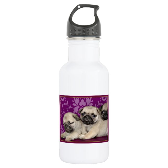 Botella De Agua Perro de perritos del barro amasado (Anverso)