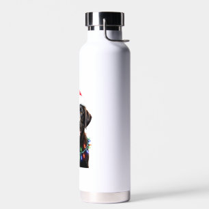 Botella De Agua Perro de pijama de luces de árbol de Navidad Labra