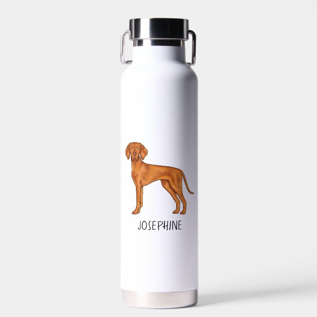 Botella De Agua Perro de punteros agudos con nombre personalizado (Delantero)