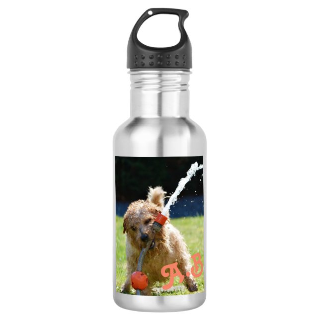 Botella De Agua Perro de verano gracioso con mango personalizado (Anverso)