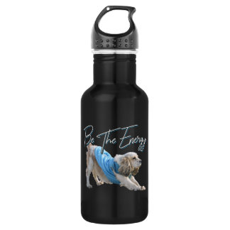Botella De Agua Perro descendente del yoga - Sea la cita energétic