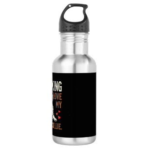 Botella De Agua Perro Divertido Border Collie Amor