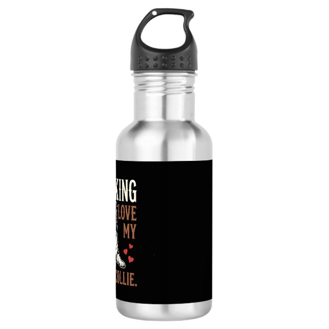 Botella De Agua Perro Divertido Border Collie Amor (Anverso)