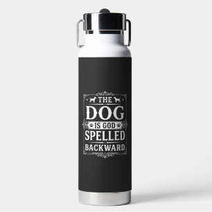 Botella De Agua Perro Divertido Dios Deletreado al Revés