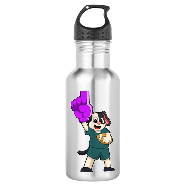Botella De Agua Perro en deportes de fútbol (Anverso)