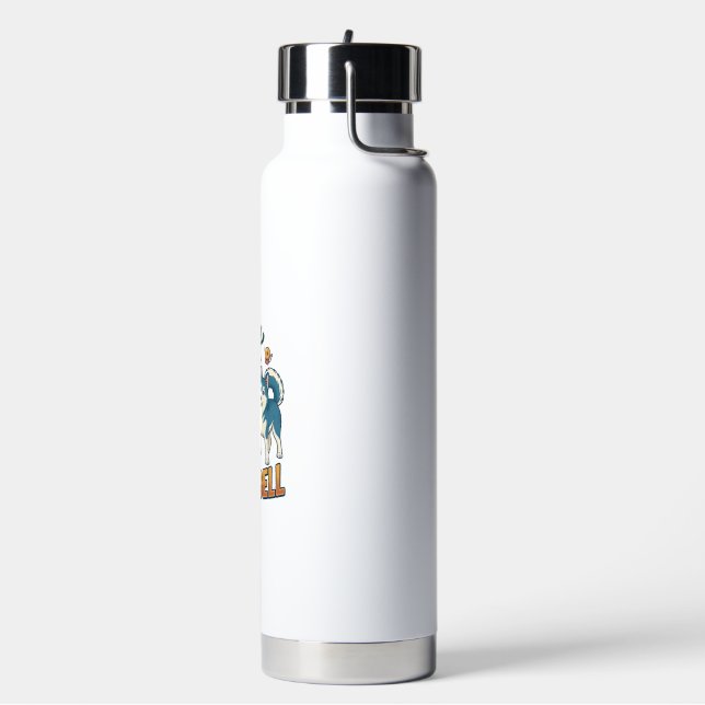 Botella De Agua Perro Es Timbre Ladrando Blanco Azul_1 (Izquierda)