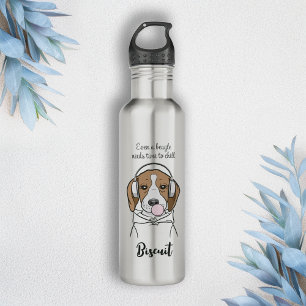 Botella De Agua Perro escalofriante con un beagle gracioso de Bubb